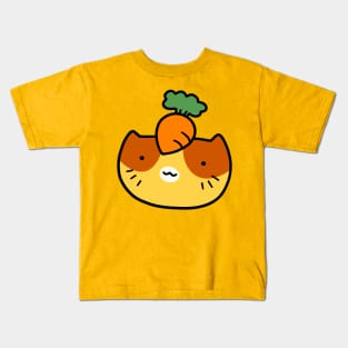 Carrot Tabby Cat Face Kids T-Shirt